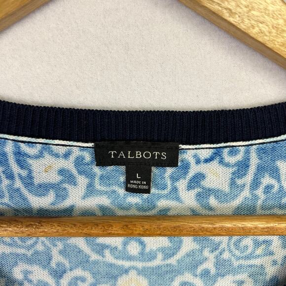Talbots Woman's Blue Button Front Sweater - Size Large Classic Traditional - Picture 2 of 10